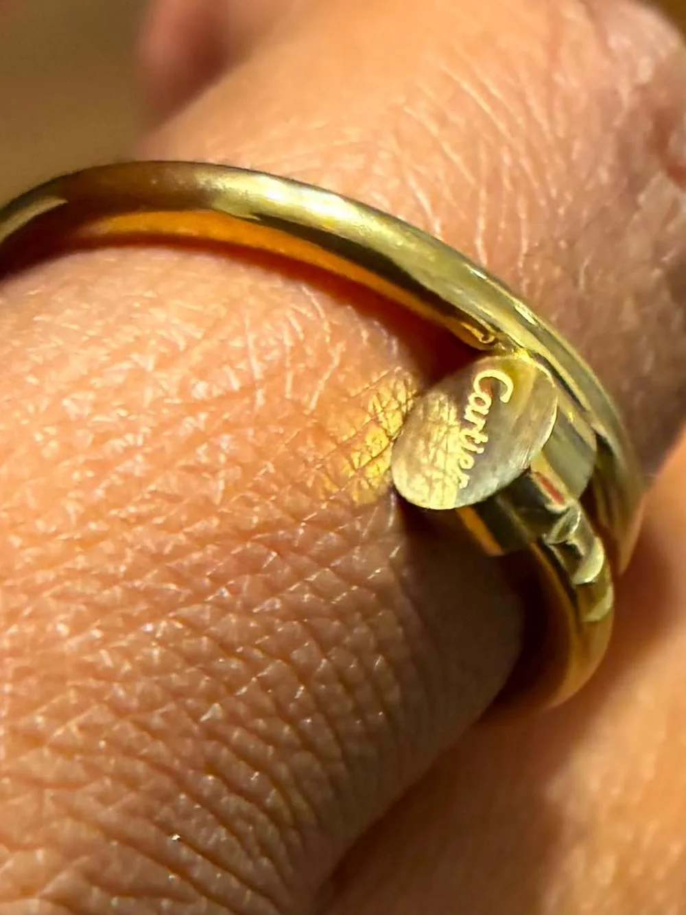 Luxury Gold Double-Band Ring with Branded Disc